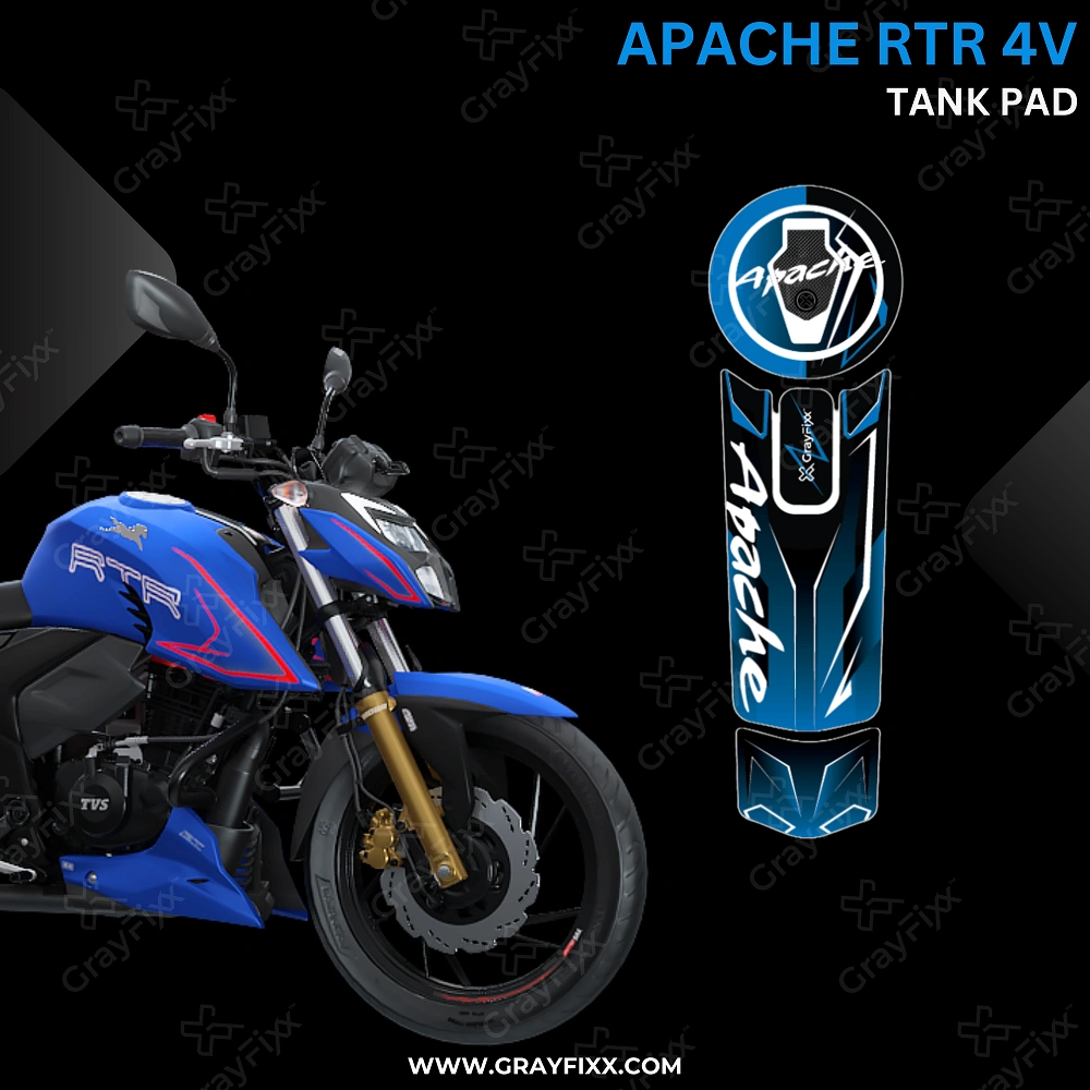 Apache RTR 4V Half Tank Pad | Half Tank Pad Compatible with Apache RTR 4V, Premium Finish, Waterproof, Pack of 1